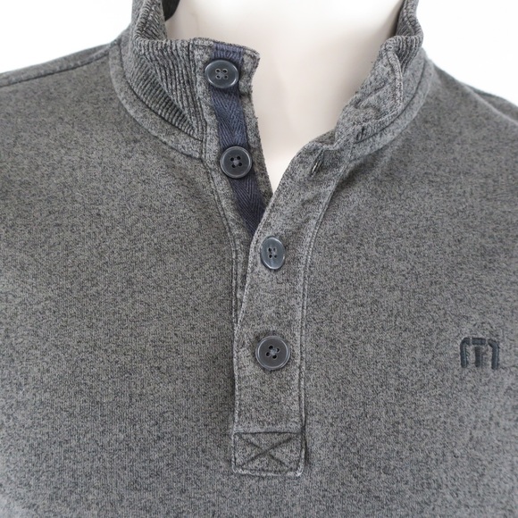 Travis Mathew Men's Pullover Sweater w/ Pockets Size Medium Heather Gray - Picture 6 of 7